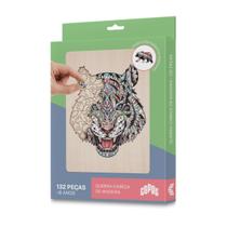Quebra Cabeça De Madeira 132 Peças Tigre