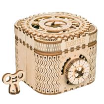 Quebra-cabeça de madeira 3D Mechanical Treasure Box ROKR Model DIY