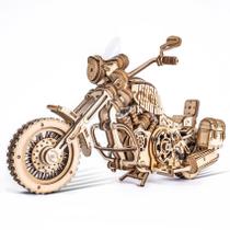 Quebra-cabeça de madeira 3D ROKR Cruiser Motocicleta modelo 1:8 em escala