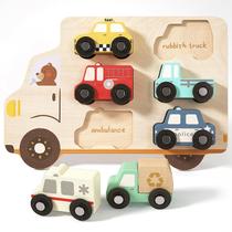 Quebra-cabeça de Madeira AIGIMU com 6 Veículos Urbanos Brinquedo Montessori Quebra-cabeça de Madeira AIGIMU com 6 Veículos Urbanos Brinquedo Montessori