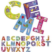 QUEBRA-CABEÇA de Madeira Alfabeto Gigante - 104 Peças