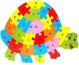 Quebra-cabeça de madeira colorida Lianshi Alphabet Jigsaw Puzzle 26 letras inglesas feitiço brinquedos infantis quebra-cabeça de tartaruga