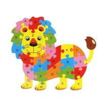 Quebra-Cabeça de Madeira com Letras em Inglês para Crianças - Blocos de Construção