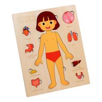 Quebra-cabeça De Madeira Conscientização Órgãos Corpo Humano