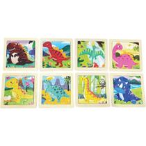 QUEBRA-CABEÇA de Madeira Dinossauro (S) Pacote com 10