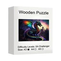 Quebra-Cabeça De Madeira Dragão Rei: Peças Únicas Em Formato De Animais, Jogo De Lazer DIY,