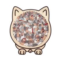 Quebra-Cabeça De Madeira Em Forma De Gato 135 Peças Quebra-Cabeça De Gato Para Crianças Figuras De