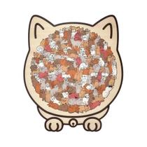 Quebra-Cabeça De Madeira Em Forma De Gato Para Amantes De Gatos, 135 Peças, Peças Irregulares Quebra-Cabeça De Madeira Em Forma De Gato Para Amantes De Gatos, 135 Peças, Peças Irregulares