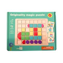 Quebra-Cabeça de Madeira Geometrico Didatico Montessori