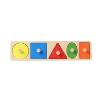 Quebra-cabeça De Madeira Geométrico Infantil 3D Placa De Agarrar Mão Brinquedo Educacional Precoce