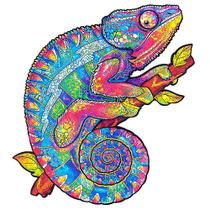 Quebra-cabeça de madeira HMWY-Chameleon Shape Educational Jigsaw Kids Quebra-cabeça de madeira HMWY-Chameleon Shape Educational Jigsaw Kids