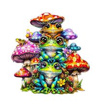 Quebra-cabeça de madeira Jigfoxy Frog Family 260 peças para adultos Quebra-cabeça de madeira Jigfoxy Frog Family 260 peças para adultos