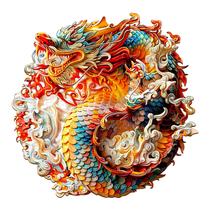 Quebra-cabeça de madeira Lovpippi Dragon 3D Chinese Dragon 200 peças