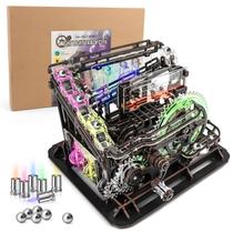 Quebra-cabeça de madeira Marble Run OWNONE 1 com luzes LED 312 unidades