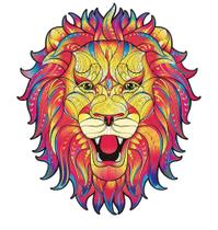 Quebra-Cabeça de Madeira MDF 3D Leão Grande 325 peças