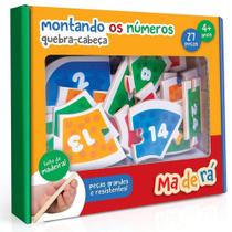 Quebra cabeca de madeira montando os numeros 27 pecas toyster Quebra cabeca de madeira montando os numeros 27 pecas toyster