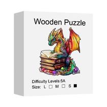 Quebra-Cabeça De Madeira Para Adultos Livro Mágico Dragão Forma Única Jigsaw Arte Moderna Decoração Quebra-Cabeça De Madeira Para Adultos Livro Mágico Dragão Forma Única Jigsaw Arte Moderna Decoração