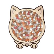 Quebra-Cabeça De Madeira Para Amantes De Gatos Com 135 Peças, Peças Irregulares Únicas, Decoração