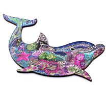 Quebra-cabeça de madeira peças de forma única presente animal para adultos e crianças 5mm 150 peças