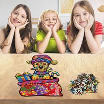 Quebra-cabeça de madeira, peças de formato único, presente d