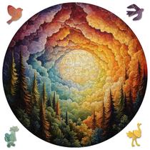 Quebra-cabeça de madeira Ruikiyart, 500 peças, tema florestal com formato exclusivo