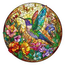 Quebra-cabeça de madeira Seekdook Stained Glass Hummingbird para adultos