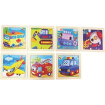 Quebra-Cabeça de Madeira Transportes 9 Peças Pacote com 10 Toy Mix Quebra-Cabeça de Madeira Transportes 9 Peças Pacote com 10 Toy Mix