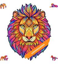 Quebra-cabeça de madeira UNIDRAGON Mysterious Lion 327 peças