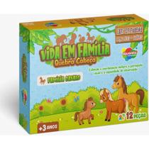 QUEBRA-CABEÇA de Madeira Vida em Família Cavalo 12 Peças QUEBRA-CABEÇA de Madeira Vida em Família Cavalo 12 Peças