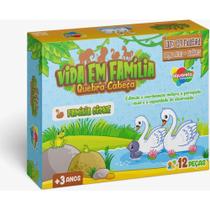 QUEBRA-CABEÇA de Madeira Vida em Família Cisne 12 Peças