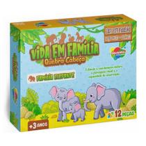 Quebra-Cabeça De Madeira Vida em Família Elefante 12 Peças Aquarela Quebra-Cabeça De Madeira Vida em Família Elefante 12 Peças Aquarela