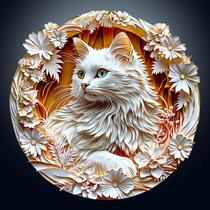 Quebra-cabeça de madeira Welsky 3D Visual Effect White Cat 300 unidades Quebra-cabeça de madeira Welsky 3D Visual Effect White Cat 300 unidades