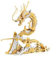 Quebra-cabeça de metal 3D FILASLFT Golden Dragon para adultos com ferramentas