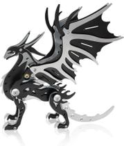 Quebra-cabeça de metal 3D FILASLFT Magic Wing Dragon Black Silver