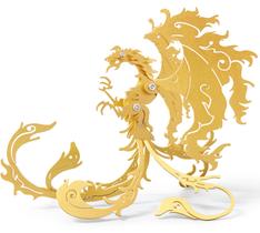 Quebra-cabeça de metal 3D FILASLFT Vermilion Bird Gold para adultos