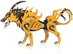 Quebra-cabeça de metal 3D FILASLFT Wolf King Orange Black para adultos