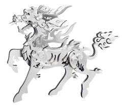 Quebra-cabeça de metal 3D Flaming Kirin para decoração de casa de adultos Quebra-cabeça de metal 3D Flaming Kirin para decoração de casa de adultos