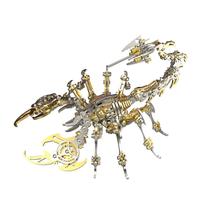 Quebra-cabeça de metal 3D KonhaovF Gold Scorpion para adultos com cores