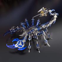 Quebra-cabeça de metal 3D Scorpion KonhaoF Blue para adultos com cores