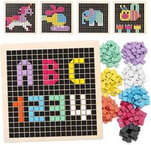 Quebra-cabeça de mosaico de madeira Coogam 370PCS Shape Pattern Blocks Kids