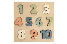 Quebra-cabeça de números de madeira de pearhead, contagem colorida, brinquedo educacional do conselho de aprendizagem interativo, meninos ou meninas presentes de bebê e criança