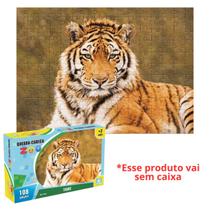 Quebra Cabeça De Tigre Com 108 Peças Resistentes Brinquedo Infantil Educativo Raciocínio Coordenação - Coleção Zoo Nig