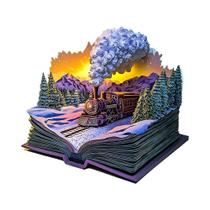 Quebra-Cabeça De Trem a Vapor Em Forma De Animal, Jogo Desafiador De Madeira Com Arte De Paisagem