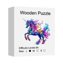 Quebra-cabeça De Unicórnio Adulto De Madeira, Peças De Formato Único, Presente De Natal, Jogo De