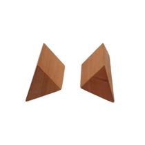 Quebra Cabeça Desafio de Madeira Piramide 2 Peças Brinquedo Educativo