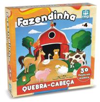 Quebra Cabeça Didático Fazendinha Animais 30 Peças em Madeira - NIG Brinquedos