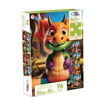 Quebra Cabeça Dinossauro Dino Mix 96 Peças Pais & Filhos Quebra Cabeça Dinossauro Dino Mix 96 Peças Pais & Filhos