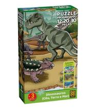 Quebra-cabeça Dinossauros Céu, Terra e Mar -