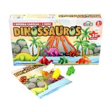 Quebra Cabeça Dinossauros Com 3 Mini Dinos Brinquedo Raíz