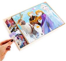 Quebra-Cabeça Disney Frozen 2 - 5 Peças em Caixa de Madeira